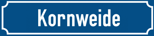 Straßenschild Kornweide