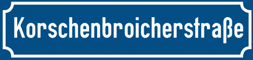 Straßenschild Korschenbroicherstraße