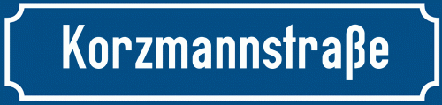 Straßenschild Korzmannstraße