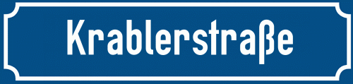 Straßenschild Krablerstraße