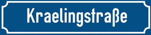 Straßenschild Kraelingstraße