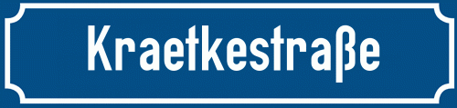 Straßenschild Kraetkestraße zum kostenlosen Download