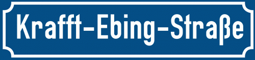 Straßenschild Krafft-Ebing-Straße