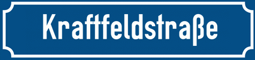 Straßenschild Kraftfeldstraße