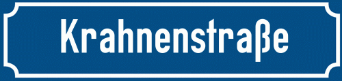 Straßenschild Krahnenstraße zum kostenlosen Download