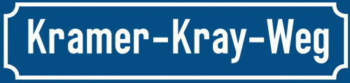 Straßenschild Kramer-Kray-Weg