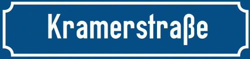Straßenschild Kramerstraße zum kostenlosen Download
