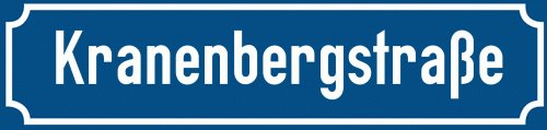 Straßenschild Kranenbergstraße