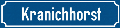 Straßenschild Kranichhorst