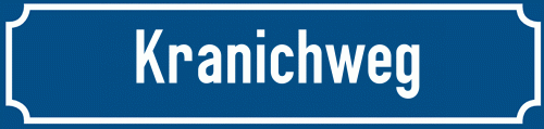 Straßenschild Kranichweg zum kostenlosen Download