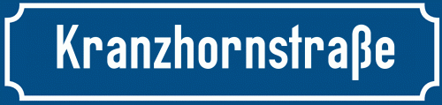 Straßenschild Kranzhornstraße