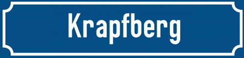 Straßenschild Krapfberg