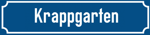 Straßenschild Krappgarten
