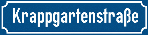 Straßenschild Krappgartenstraße zum kostenlosen Download