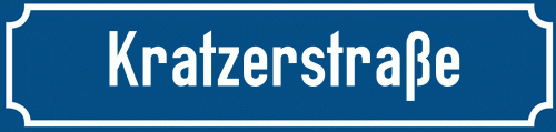 Straßenschild Kratzerstraße