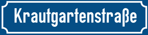Straßenschild Krautgartenstraße