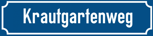 Straßenschild Krautgartenweg