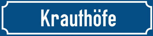 Straßenschild Krauthöfe zum kostenlosen Download
