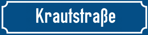 Straßenschild Krautstraße zum kostenlosen Download
