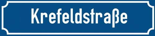 Straßenschild Krefeldstraße zum kostenlosen Download