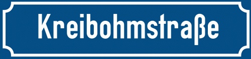 Straßenschild Kreibohmstraße zum kostenlosen Download