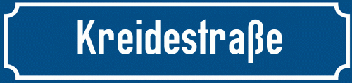 Straßenschild Kreidestraße zum kostenlosen Download