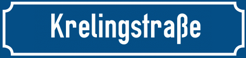 Straßenschild Krelingstraße