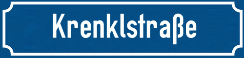 Straßenschild Krenklstraße zum kostenlosen Download
