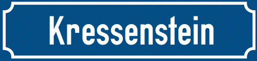Straßenschild Kressenstein zum kostenlosen Download