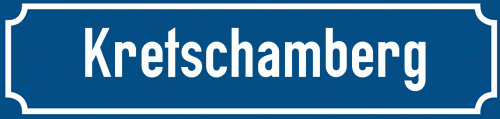 Straßenschild Kretschamberg