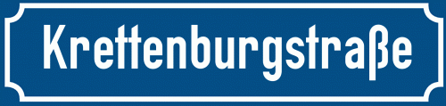 Straßenschild Krettenburgstraße