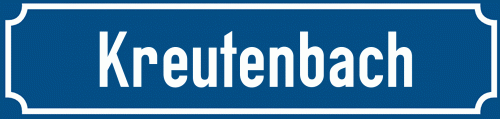 Straßenschild Kreutenbach