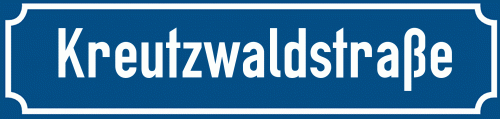 Straßenschild Kreutzwaldstraße