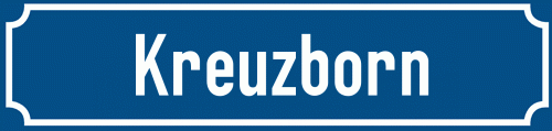 Straßenschild Kreuzborn