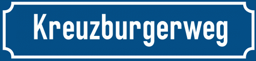 Straßenschild Kreuzburgerweg zum kostenlosen Download