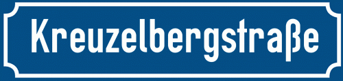 Straßenschild Kreuzelbergstraße