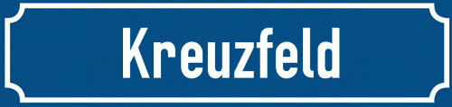 Straßenschild Kreuzfeld