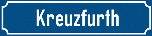 Straßenschild Kreuzfurth