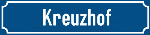 Straßenschild Kreuzhof