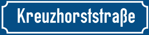 Straßenschild Kreuzhorststraße
