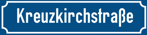 Straßenschild Kreuzkirchstraße