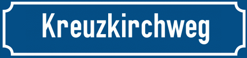 Straßenschild Kreuzkirchweg