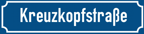 Straßenschild Kreuzkopfstraße zum kostenlosen Download