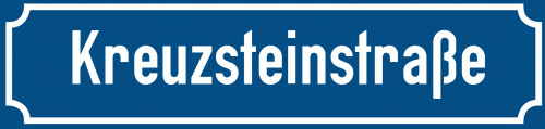 Straßenschild Kreuzsteinstraße
