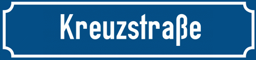 Straßenschild Kreuzstraße zum kostenlosen Download