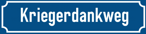 Straßenschild Kriegerdankweg