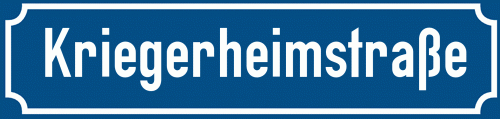 Straßenschild Kriegerheimstraße