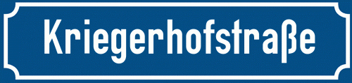 Straßenschild Kriegerhofstraße