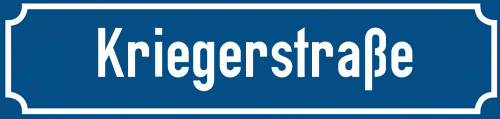 Straßenschild Kriegerstraße