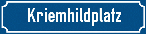 Straßenschild Kriemhildplatz